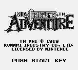 Castlevania Adventure Title Screen